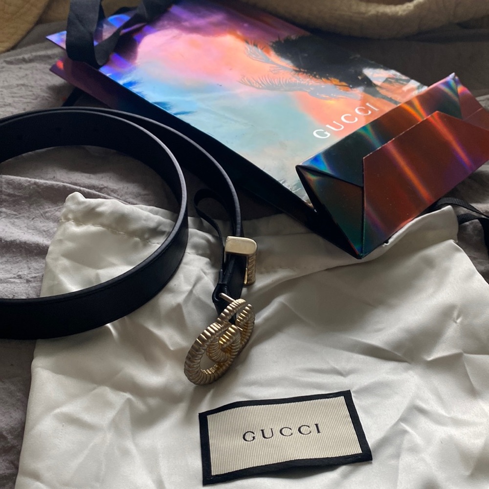 Gucci Leather belt with torchon Double G buckle